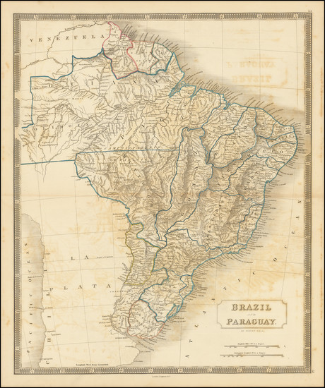 24-Brazil, Paraguay & Bolivia and Uruguay Map By Sidney Hall