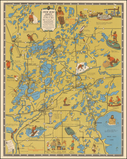 31-Minnesota and Pictorial Maps Map By Lakeland Color Press