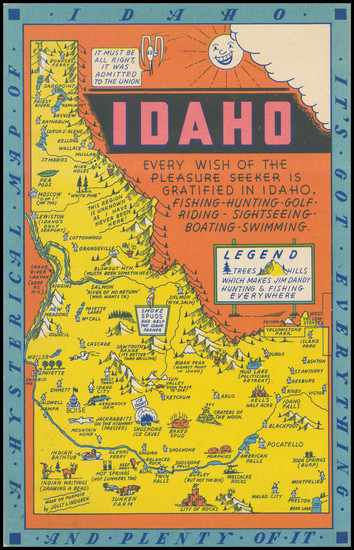 25-Rocky Mountains, Idaho and Pictorial Maps Map By Lindgren Brothers