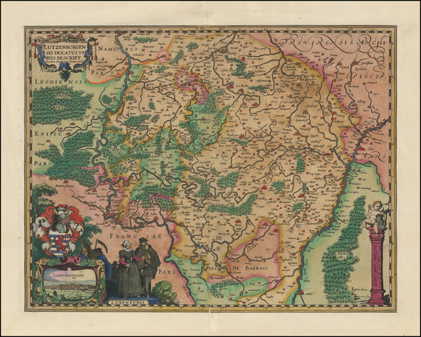 13-Luxembourg Map By Claes Janszoon Visscher