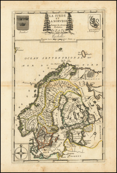 80-Baltic Countries and Scandinavia Map By Nicolas de Fer