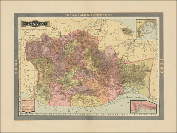 71-Mexico Map By Antonio Garcia y Cubas