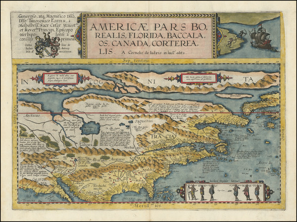 35-Polar Maps, United States and North America Map By Cornelis de Jode