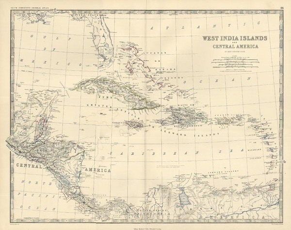 97-Caribbean and Central America Map By W. & A.K. Johnston