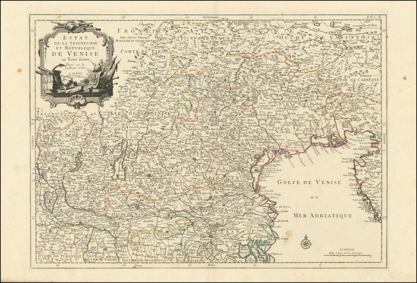 60-Northern Italy and Venice Map By Paolo Santini / Giovanni Antonio Remondini