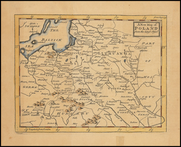 66-Poland Map By John Senex