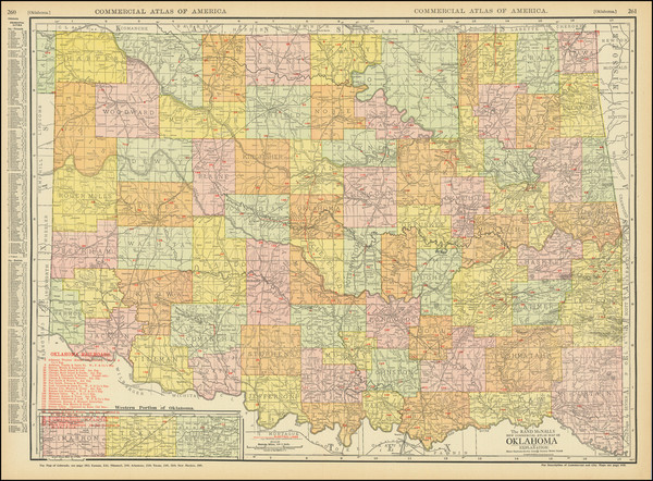 32-Oklahoma & Indian Territory Map By Rand McNally & Company