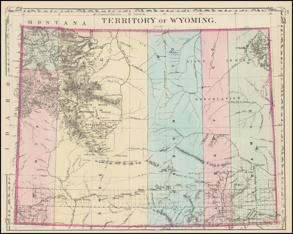 88-Wyoming Map By Samuel Augustus Mitchell Jr.