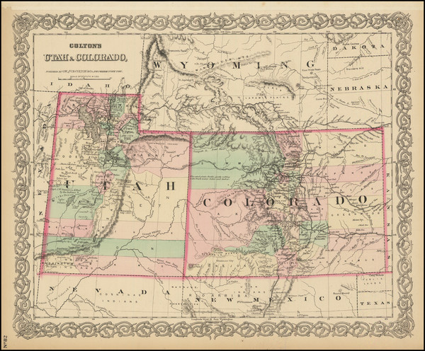 19-Colorado, Utah, Colorado and Utah Map By G.W.  & C.B. Colton