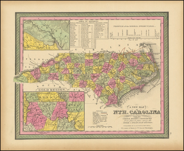 90-North Carolina Map By Samuel Augustus Mitchell