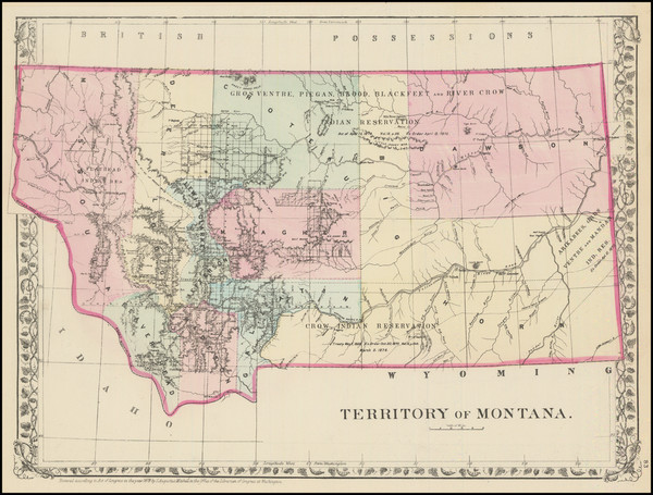 61-Montana Map By Samuel Augustus Mitchell Jr.