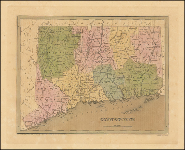 2-Connecticut Map By Thomas Gamaliel Bradford