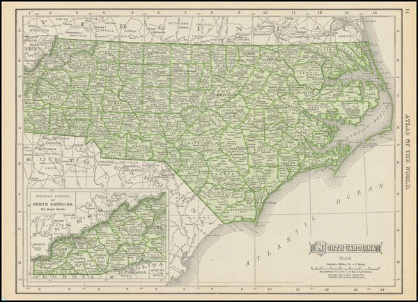 86-North Carolina Map By Rand McNally & Company