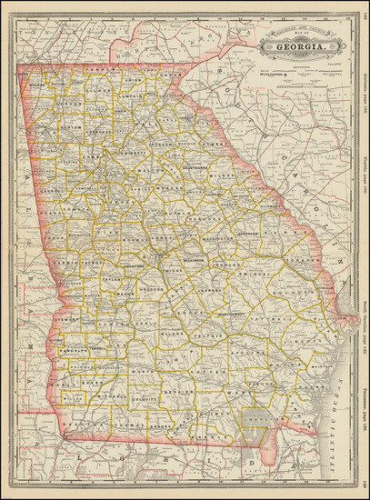 62-Georgia Map By George F. Cram