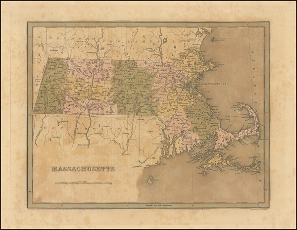 90-Massachusetts Map By Thomas Gamaliel Bradford