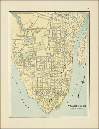 56-South Carolina Map By George F. Cram