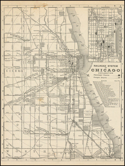 85-Chicago Map By Rand McNally & Company