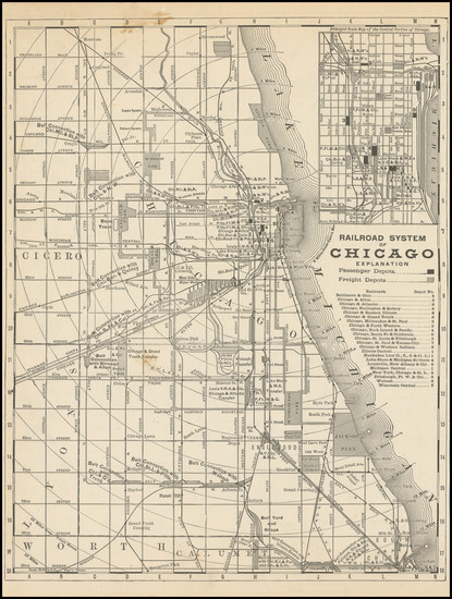 38-Chicago Map By Rand McNally & Company