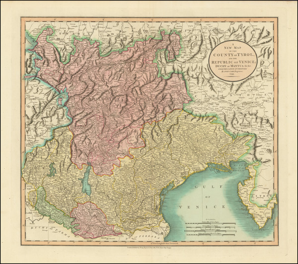 54-Austria and Northern Italy Map By John Cary