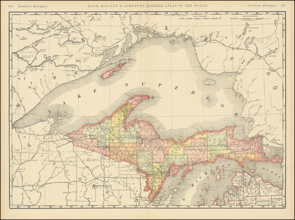 46-Michigan Map By Rand McNally & Company