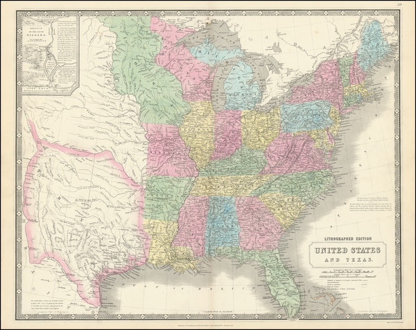 1-United States and Texas Map By Alexander Keith Johnston