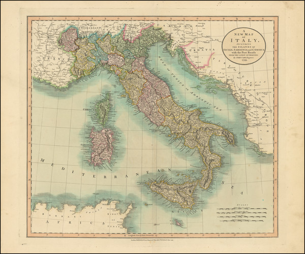 97-Italy Map By John Cary