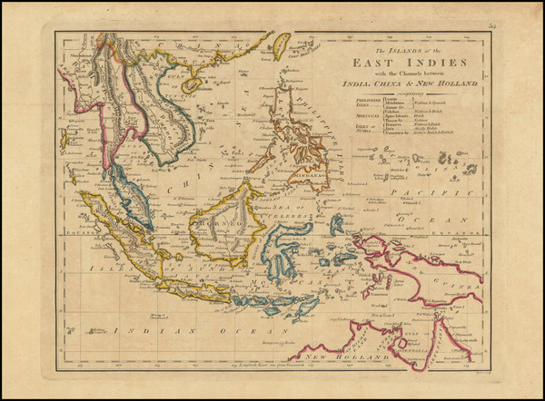 82-Philippines, Indonesia and Thailand, Cambodia, Vietnam Map By Mathew Carey