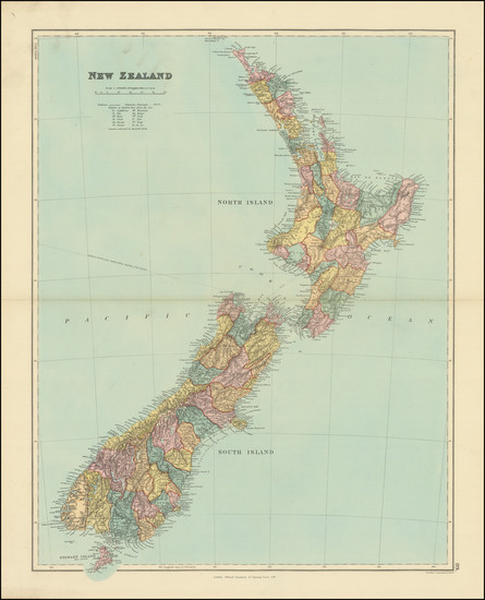 42-New Zealand Map By Edward Stanford