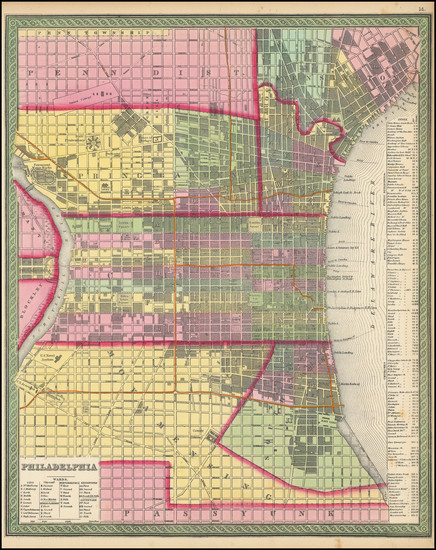 6-Philadelphia Map By Thomas, Cowperthwait & Co.