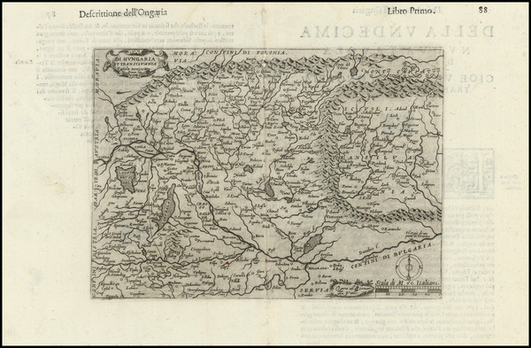 25-Hungary and Romania Map By Girolamo Ruscelli