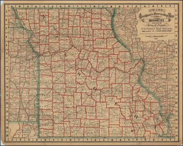 13-Missouri Map By George F. Cram