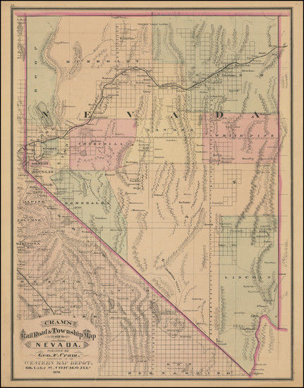 13-Nevada Map By George F. Cram