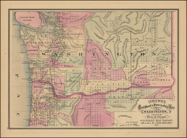 56-Washington Map By George F. Cram