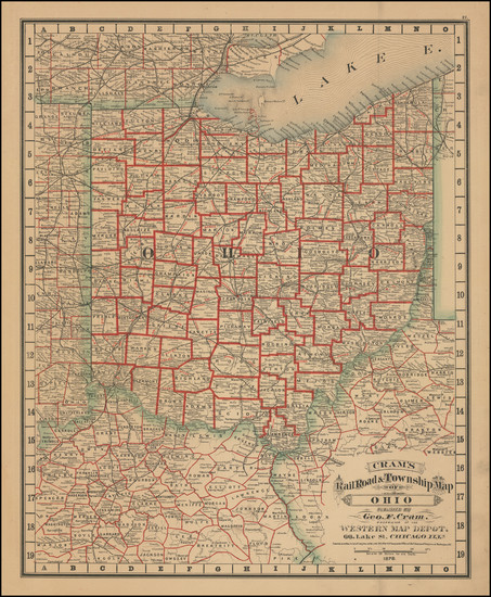 11-Ohio Map By George F. Cram