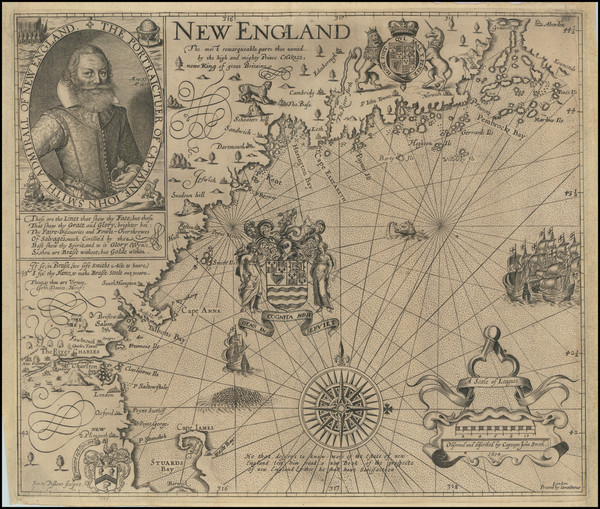 30-New England, Maine, Massachusetts and Eastern Canada Map By John Smith