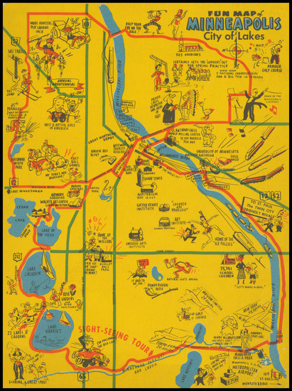 91-Minnesota Map By National Pictorial Card Co. / R.L. Forrest Co.