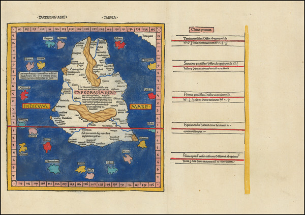 54-India and Sri Lanka Map By Claudius Ptolemy / Johann Reger