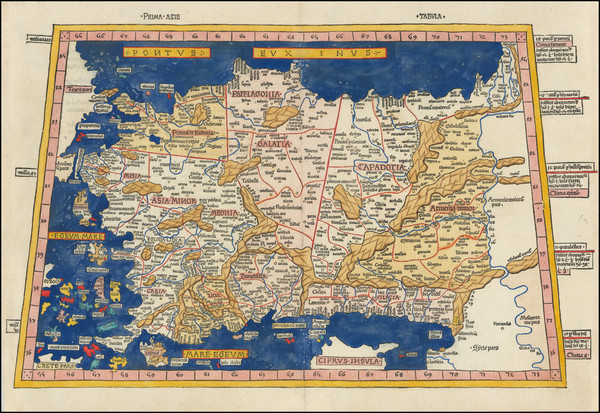 7-Turkey and Turkey & Asia Minor Map By Claudius Ptolemy / Lienhart Holle