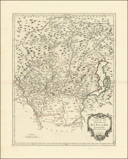 75-Northern Italy and Sud et Alpes Française Map By Paolo Santini / Giovanni Antonio Remond