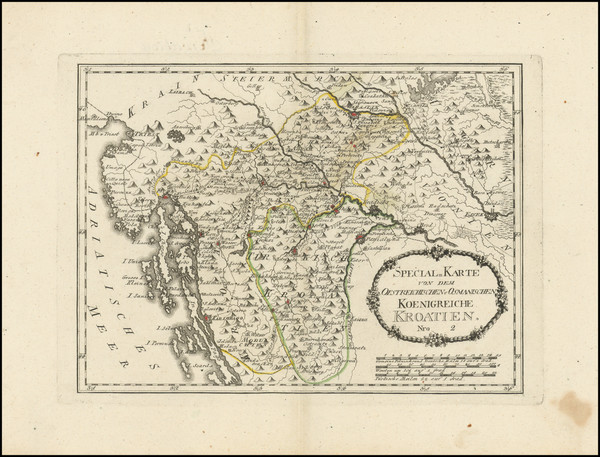 33-Croatia & Slovenia and Bosnia & Herzegovina Map By Franz Johann Joseph von Reilly