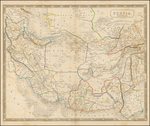 84-Central Asia & Caucasus and Persia & Iraq Map By Sidney Hall
