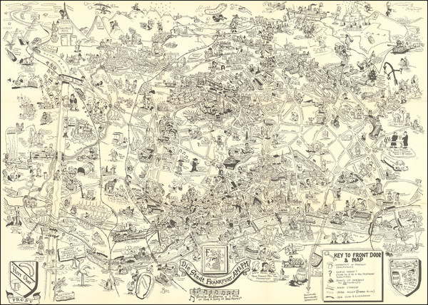 11-Pictorial Maps, Germany and Mitteldeutschland Map By Byrel W. Burgess