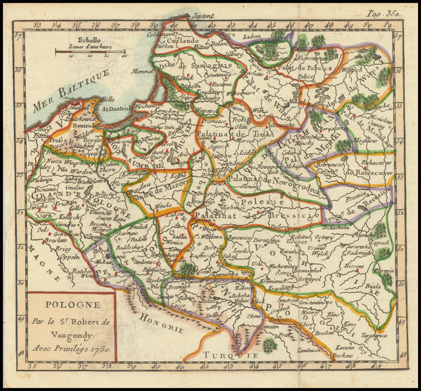 16-Poland Map By Gilles Robert de Vaugondy