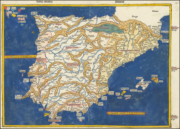 36-Spain, Portugal, African Islands, including Madagascar and Balearic Islands Map By Claudius Pto