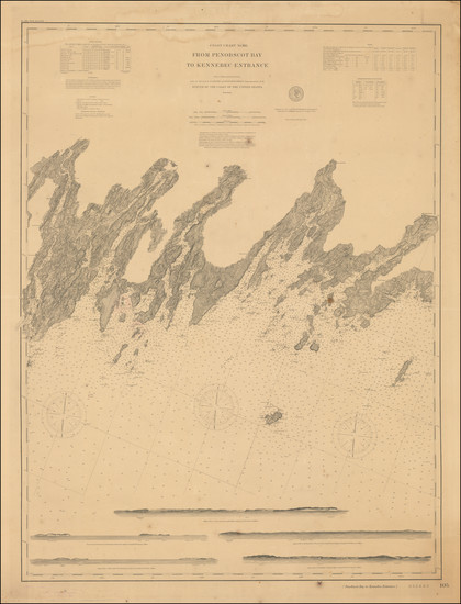 50-Maine Map By U.S. Coast & Geodetic Survey