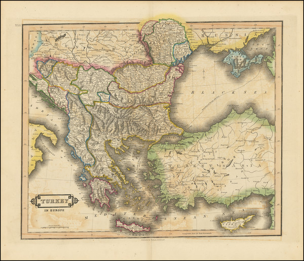 81-Balkans, Turkey, Turkey & Asia Minor and Greece Map By Daniel Lizars