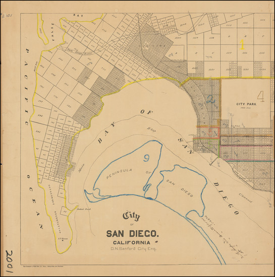 43-San Diego Map By Oliver Nason Sanford