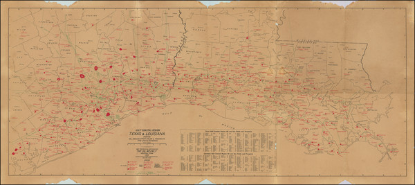 46-Louisiana and Texas Map By Gulf Coast Engineering Co. 