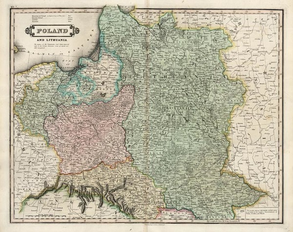 85-Europe, Poland, Russia and Baltic Countries Map By Daniel Lizars