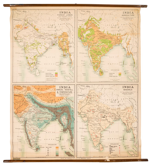 60-India Map By W. & A.K. Johnston